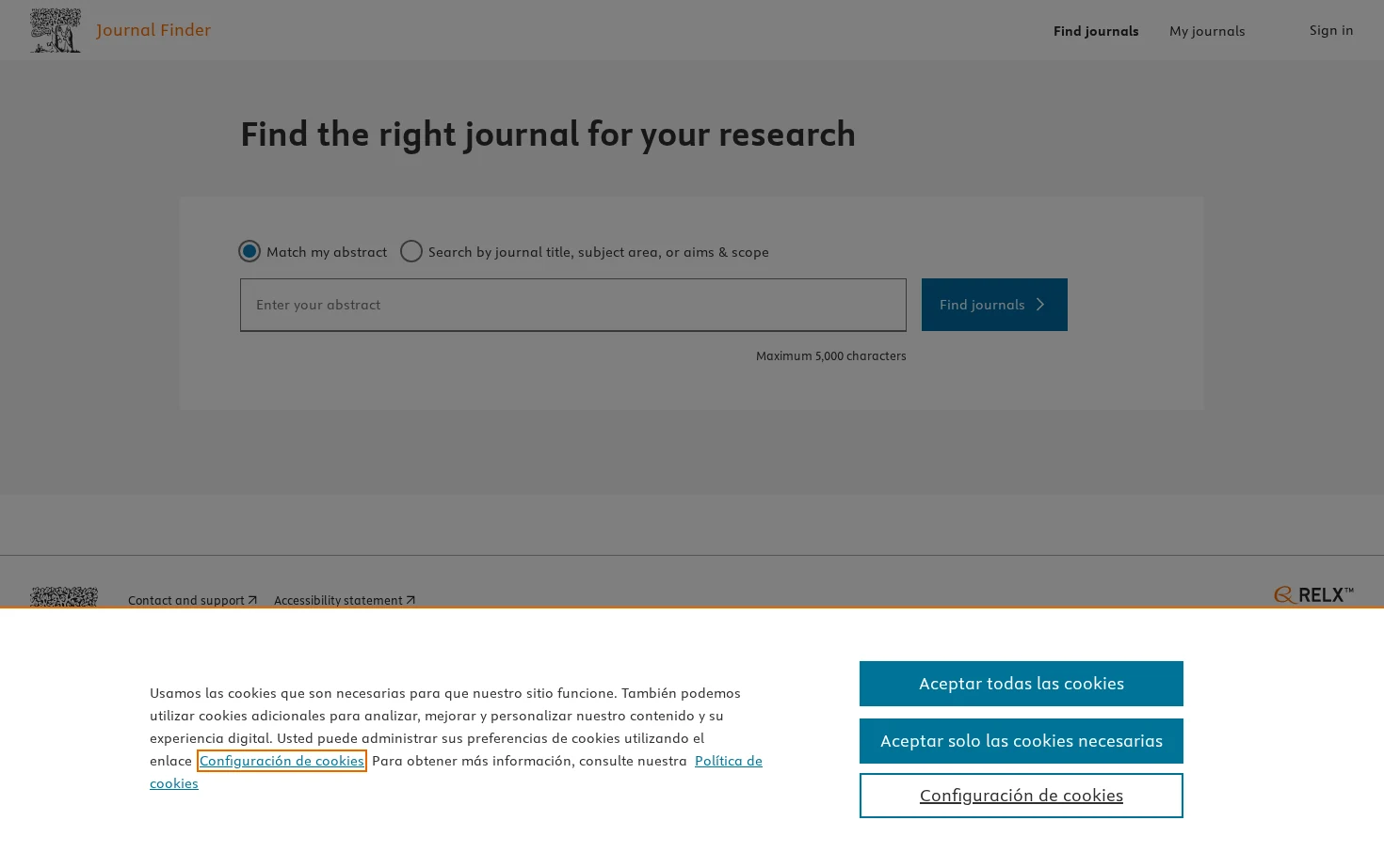 Journal Finder 页面快照